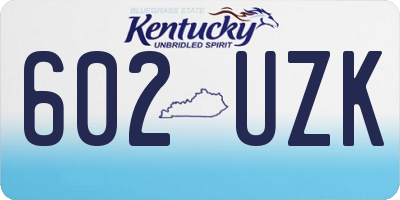 KY license plate 602UZK