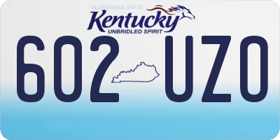 KY license plate 602UZO