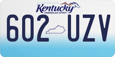 KY license plate 602UZV