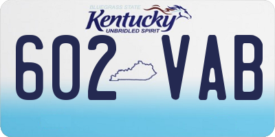 KY license plate 602VAB