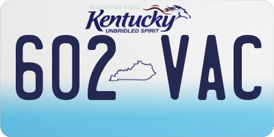 KY license plate 602VAC