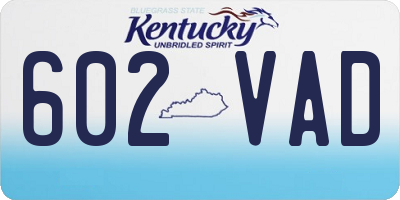 KY license plate 602VAD