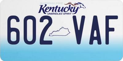 KY license plate 602VAF