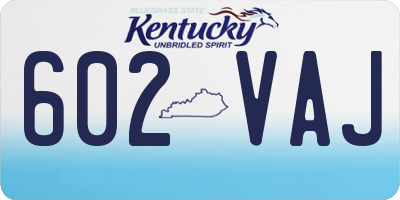 KY license plate 602VAJ