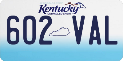 KY license plate 602VAL