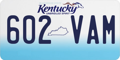 KY license plate 602VAM