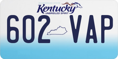 KY license plate 602VAP