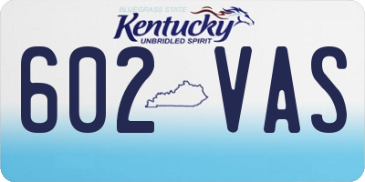 KY license plate 602VAS