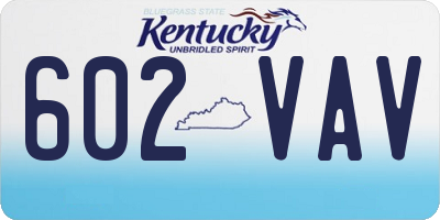 KY license plate 602VAV