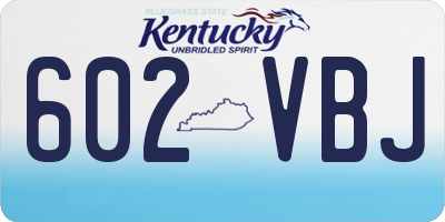 KY license plate 602VBJ