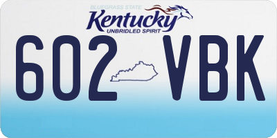 KY license plate 602VBK