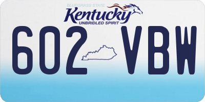 KY license plate 602VBW