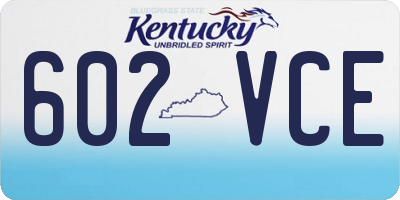 KY license plate 602VCE