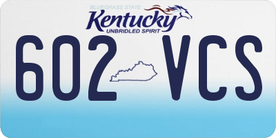 KY license plate 602VCS