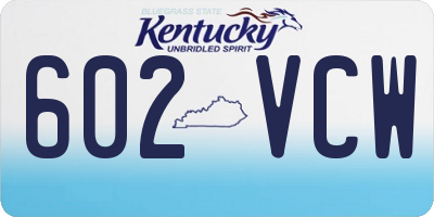 KY license plate 602VCW