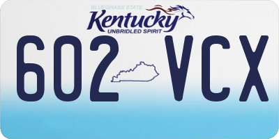 KY license plate 602VCX