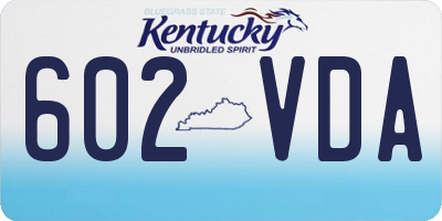 KY license plate 602VDA