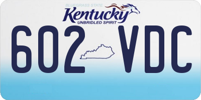 KY license plate 602VDC