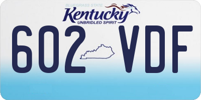 KY license plate 602VDF
