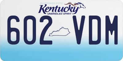 KY license plate 602VDM
