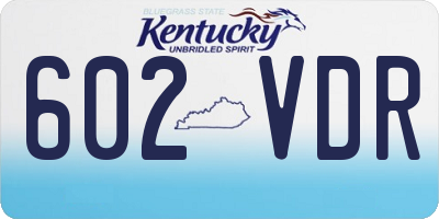 KY license plate 602VDR