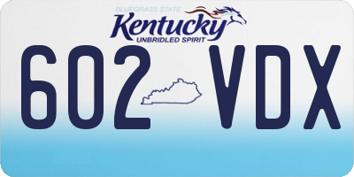 KY license plate 602VDX