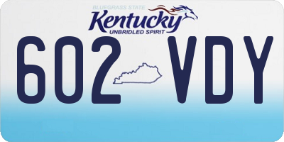 KY license plate 602VDY