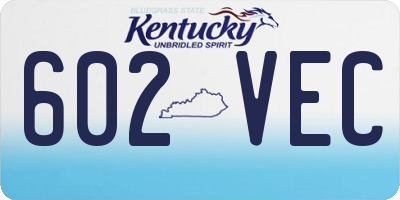 KY license plate 602VEC