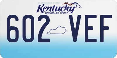 KY license plate 602VEF