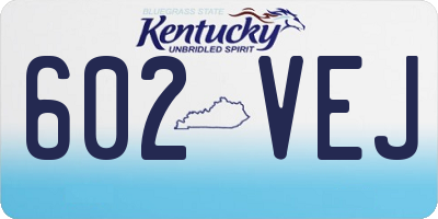 KY license plate 602VEJ