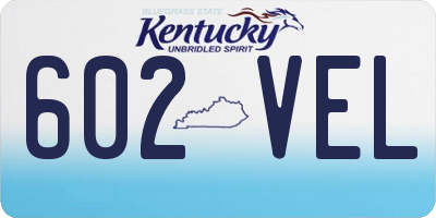 KY license plate 602VEL