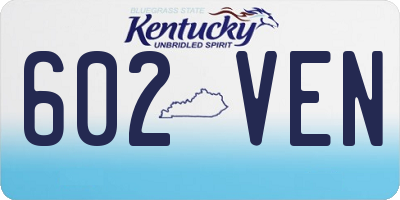 KY license plate 602VEN