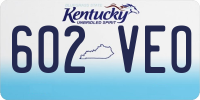 KY license plate 602VEO