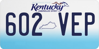 KY license plate 602VEP