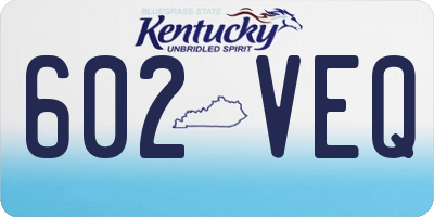 KY license plate 602VEQ