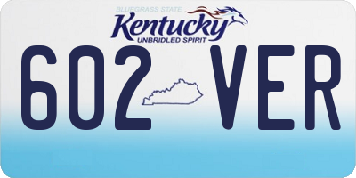 KY license plate 602VER