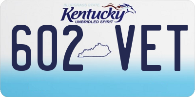 KY license plate 602VET
