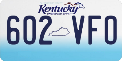 KY license plate 602VFO