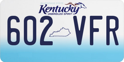 KY license plate 602VFR
