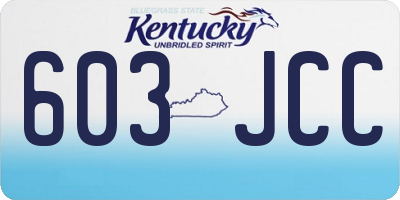 KY license plate 603JCC