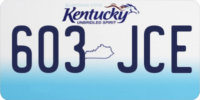 KY license plate 603JCE
