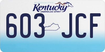 KY license plate 603JCF