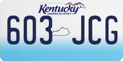 KY license plate 603JCG