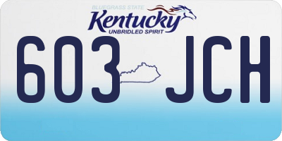 KY license plate 603JCH