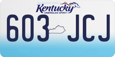 KY license plate 603JCJ