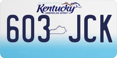 KY license plate 603JCK