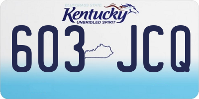 KY license plate 603JCQ