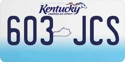 KY license plate 603JCS