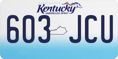 KY license plate 603JCU