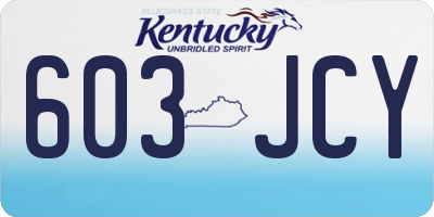 KY license plate 603JCY